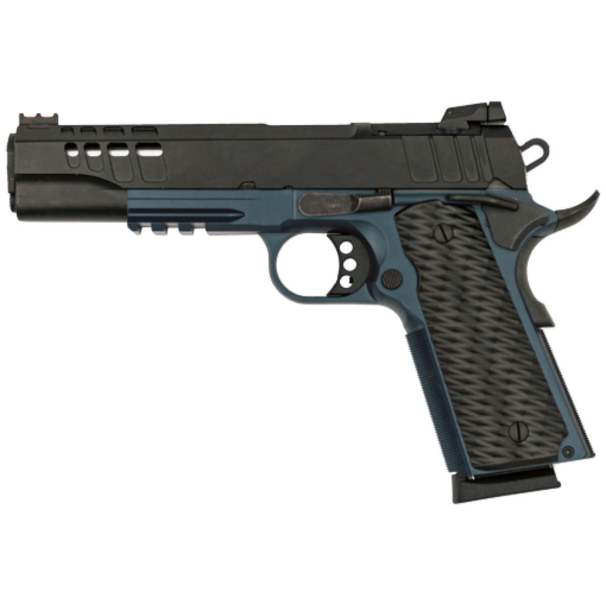 Gl19119fssblu. Jpg - glfa 1911 pistol 9mm 5" fs - black slide titanium frame - gl19119fssblu