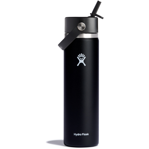 Wide Mouth Insulated Water Bottle w/ Flex Straw Cap