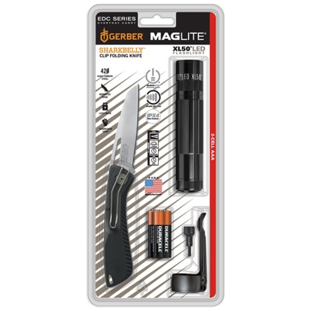 Xl50 3 aaa-cell flashlight/knife combo - image 1