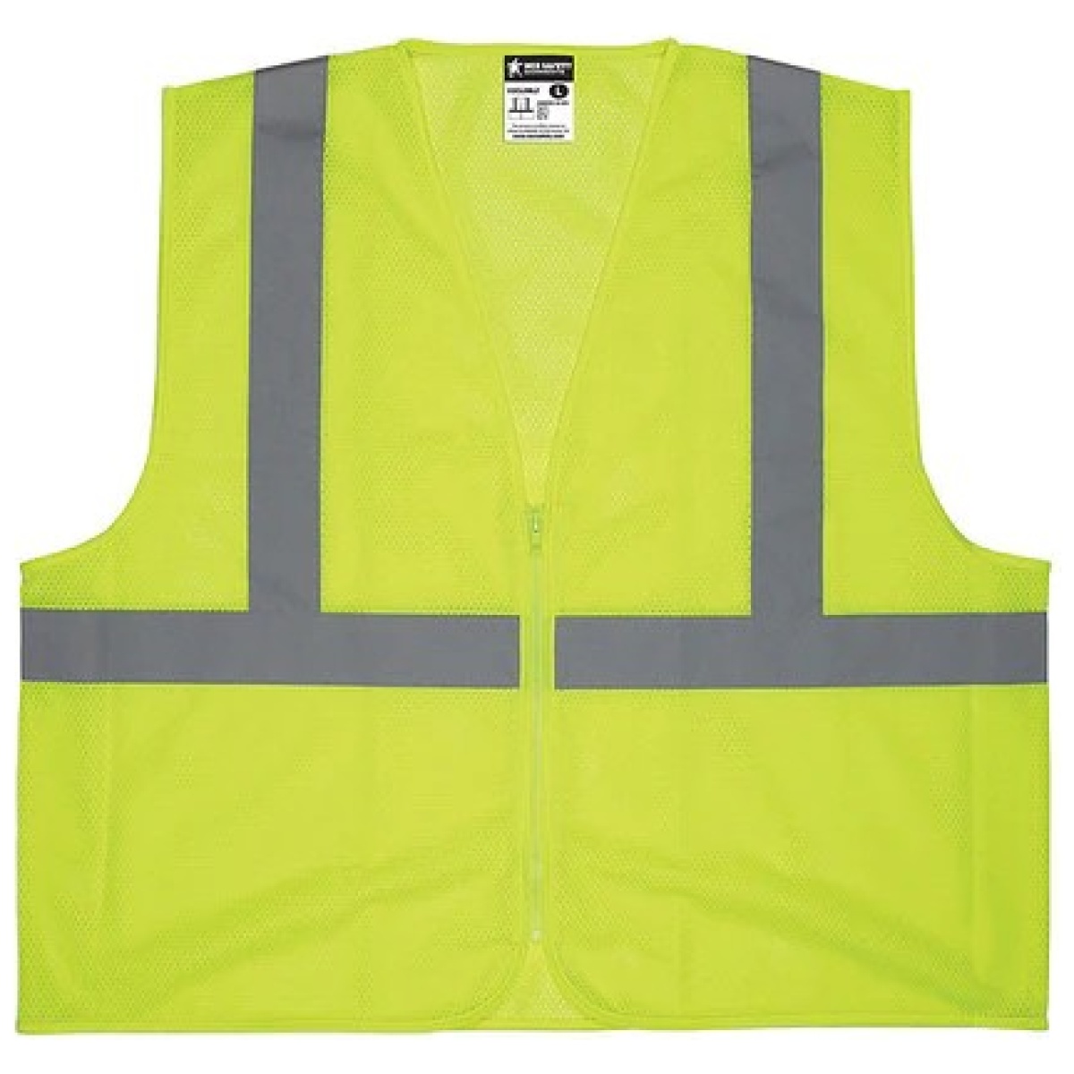 Mcr-v2cl2mlzx2. Jpg - class 2 mesh lime safety vest - mcr v2cl2mlzx2