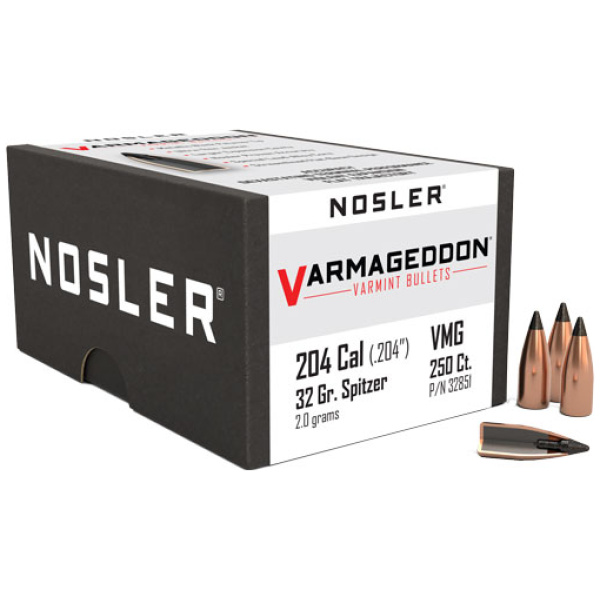 NOSLER BULLETS 20 CAL .204 - 32GR VARMAGEDDON TIPPED 250CT