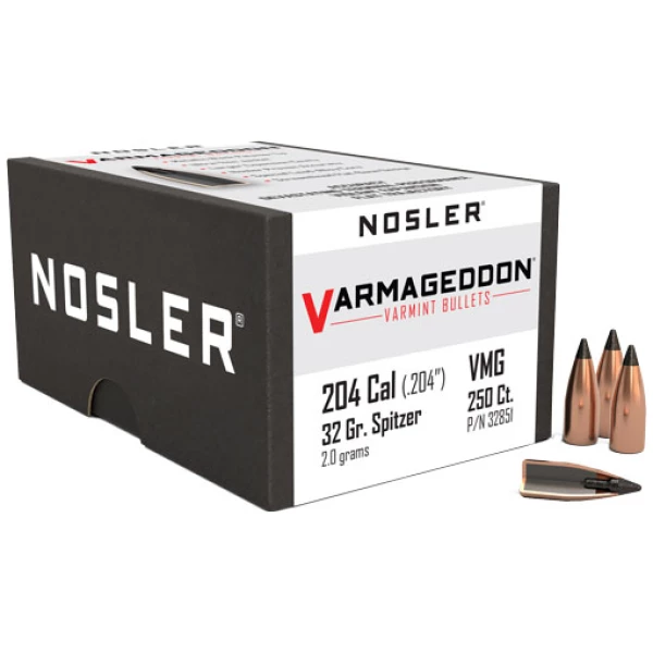 NOSLER BULLETS 20 CAL .204 - 32GR VARMAGEDDON TIPPED 250CT