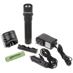 Xtreme Lumens Polymer Multi-Function Rechargeable Tactical Flashlight with AC/DC Power Supply