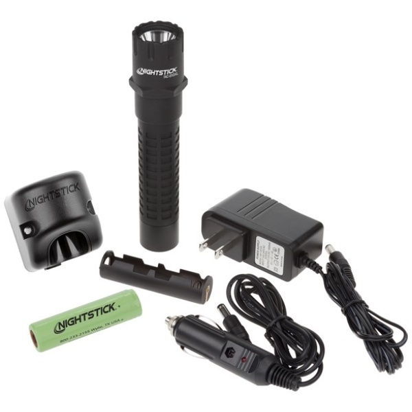 Xtreme Lumens Polymer Multi-Function Rechargeable Tactical Flashlight with AC/DC Power Supply