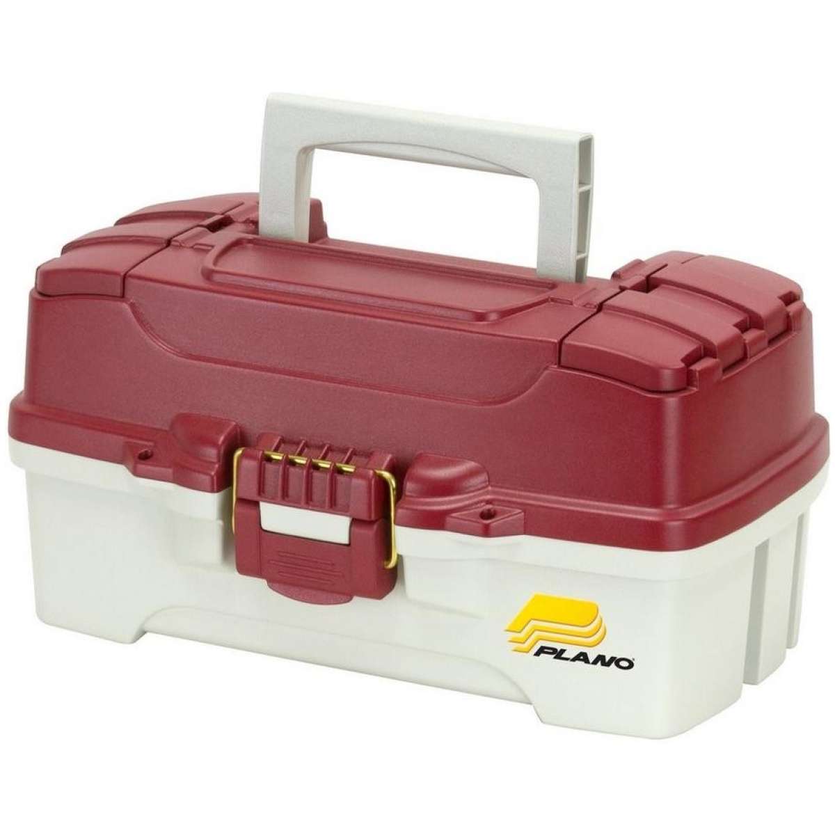 Pln-620106. Jpg - 1 tray tackle box w/ dual top access red metallic/off white - pln 620106
