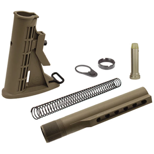 UTG STOCK ASSEMBLY AR-15 FDE - 6 POSITION MIL-SPEC
