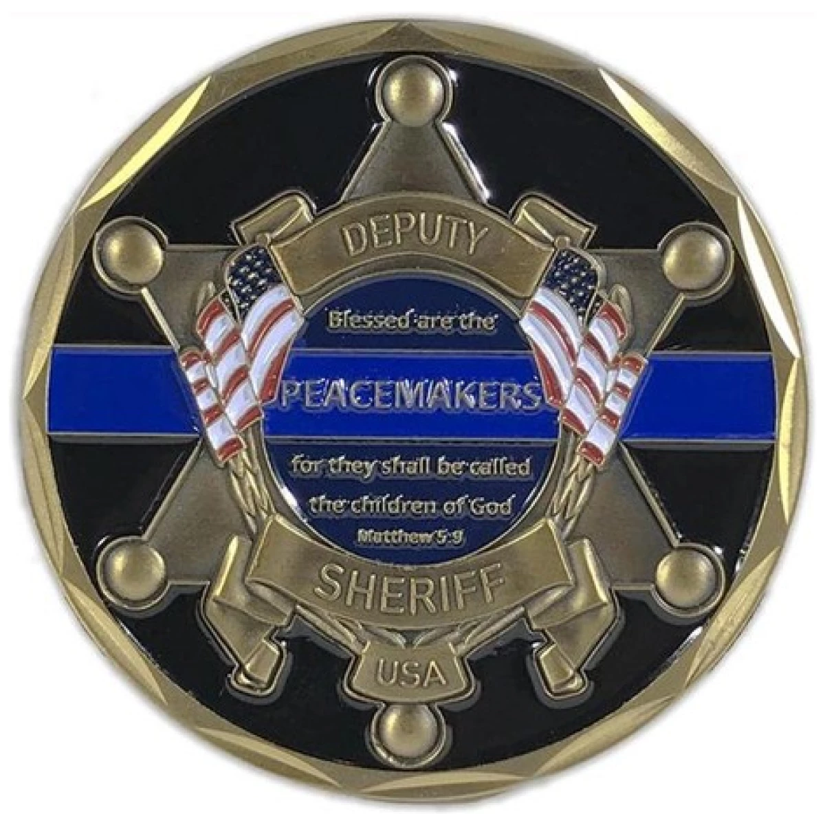 Thin blue line deputy sheriff st. Michael's coin - image 1