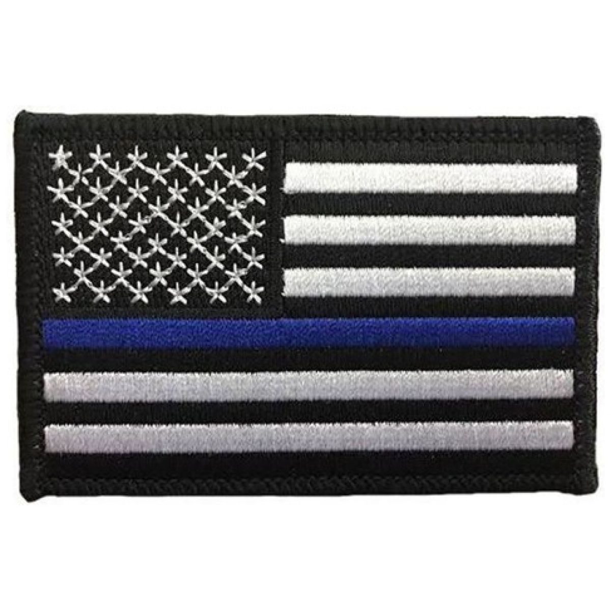 Tbl-ptc-1. Jpg - thin blue line american flag patch, velcro, 2 x 3 inches - tbl ptc 1