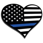 Thin Blue Line Heart Sticker, 4.5 x 4 Inches