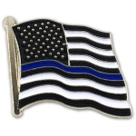 Thin Blue Line American Flag Pin