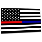 Thin Red and Blue Line American Sticker, 4 x 6 Inches