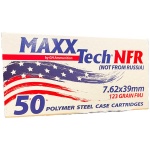 Maxxtech NFR Steel Case Rifle Ammunition 7.62x39mm 123gr FMJ Boxer Primed 2330 fps 50/ct