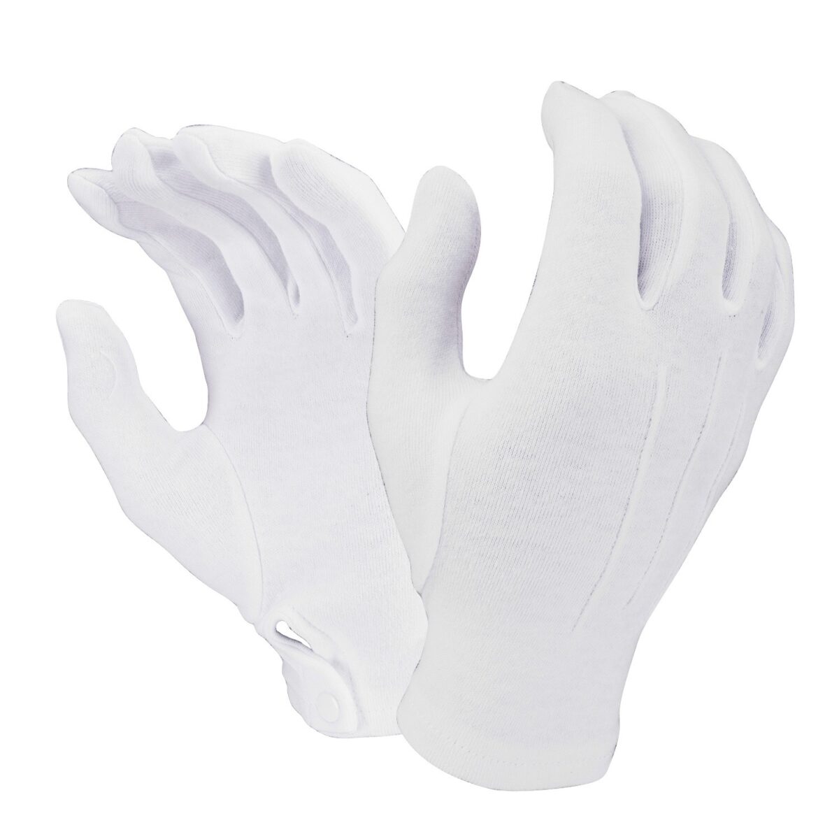 Wg1000slg. Jpg - white cotton parade gloves w/ snap back - wg1000slg
