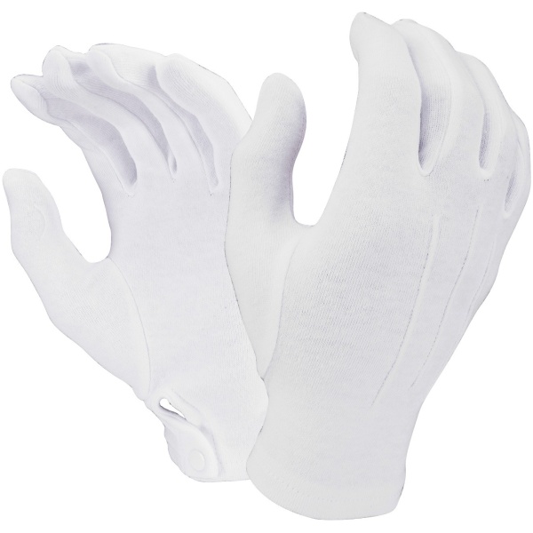 White Cotton Parade Gloves w/ Snap Back