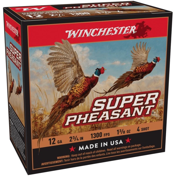 Winchester Super-X Super Pheasant Shotshells 12 ga 2-3/4" 1-3/8 oz 1450 fps #4 25/ct