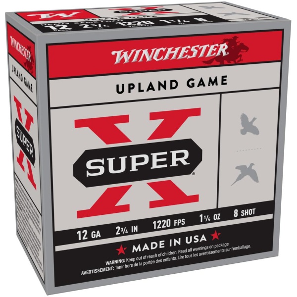 Winchester Super-X Heavy Game Shotshells 12 ga 2-3/4" 1-1/4 oz 1220 fps #8 25/ct