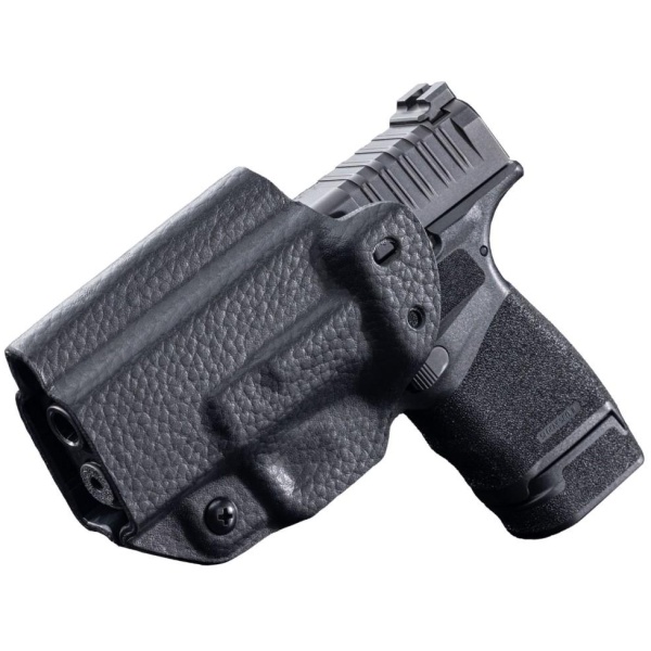Mission First Tactical Leather Hybrid IWB/OWB Holster for Springfield HellCat Black Ambi