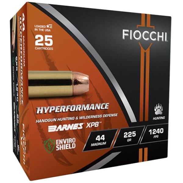 FIOCCHI Hyperformance Hunt Handgun Ammunition .44 Rem Mag 225gr HP 1240 fps 25/ct