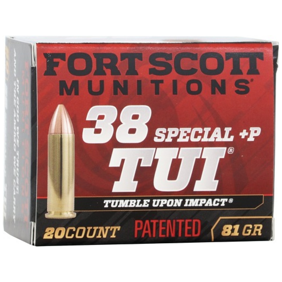Fort scott 38+p tui 81gr - solid copper 20rd 25bx/cs - image 1