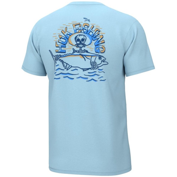 Huk Tuna Skull Short Sleeve Shirt Crystal Blue S