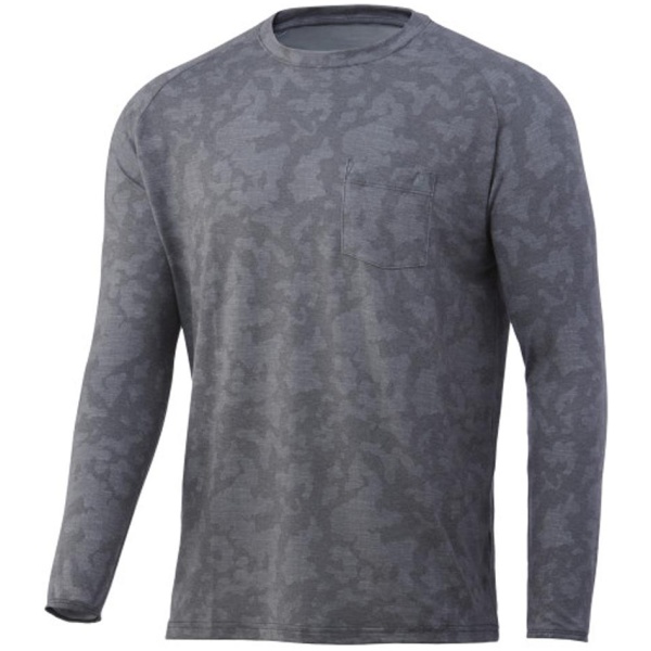Huk Waypoint Running Lakes Long Sleeve Shirt Volcanic Ash S
