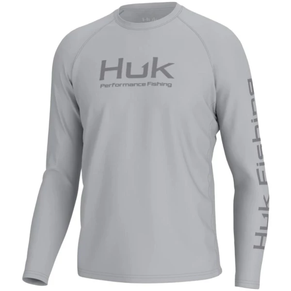 huk vented pursuit long sleeve shirt harbor mist xl