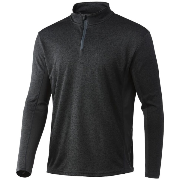 Huk Coldfront 1/4 Zip Long Sleeve Shirt Volcanic Ash Heather S