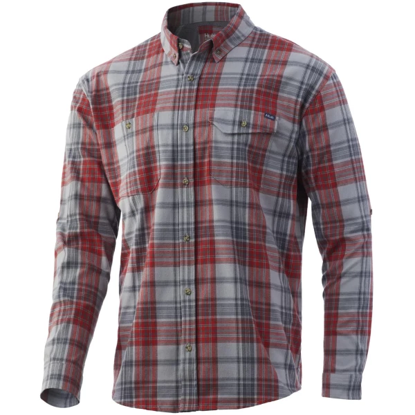 Huk Rutledge Fishing Flannel Volcanic Ash S