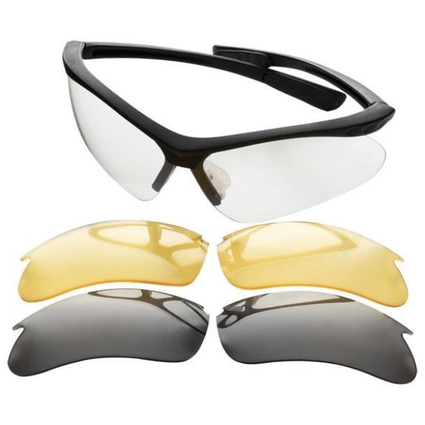 Champion Shooting Glasses Open Frame Black with Interchangeable Lens