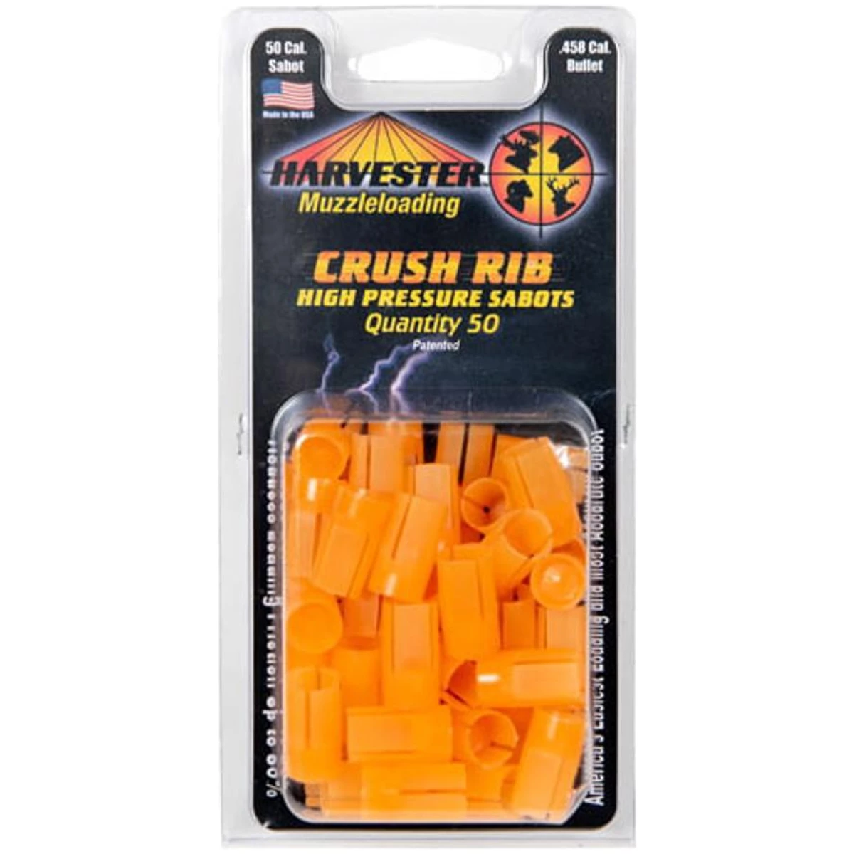 Harvester muzzleloading. 50 cal crushed rib sabot 458 cal. Bullets 50/pkk - image 1
