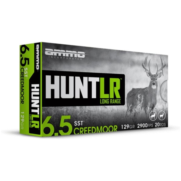 Ammo Inc. Hunt LR Rifle Ammunition 6.5 Creedmoor 129 gr PT 2900 fps 20/ct