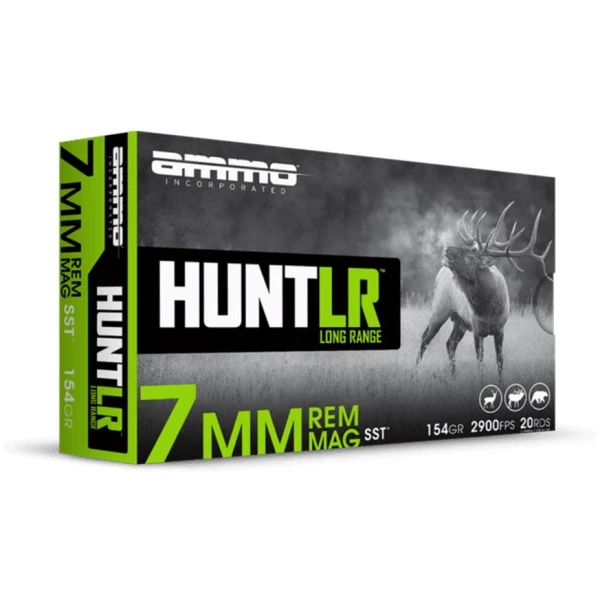 Ammo Inc. Hunt LR Rifle Ammunition 7mm Rem Mag 154 gr PT 2900 fps 20/ct
