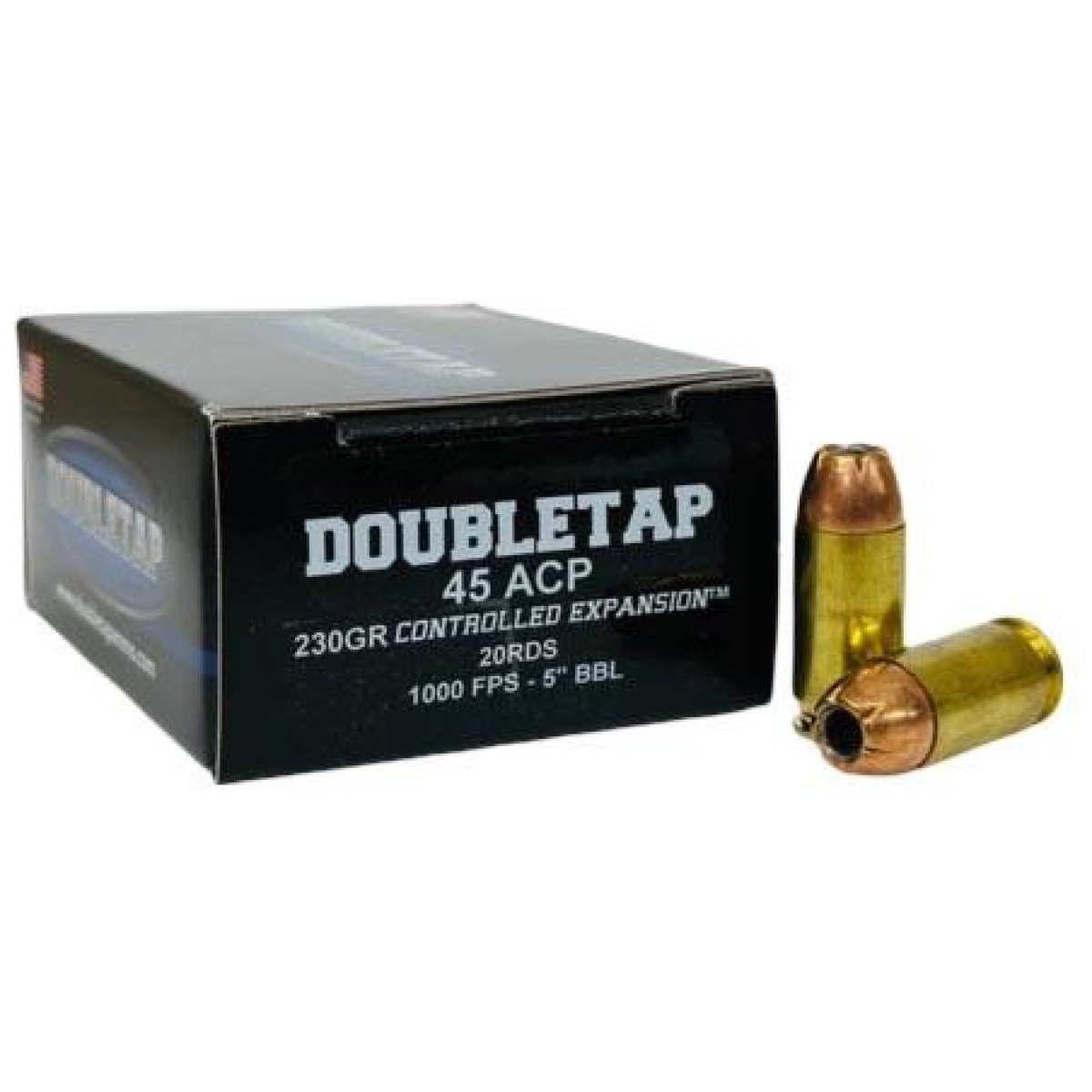 Dt45a230ce. Jpg - double tap controlled expansion handgun ammunition 45 auto 230gr jhp 1000 fps 20/ct - dt45a230ce
