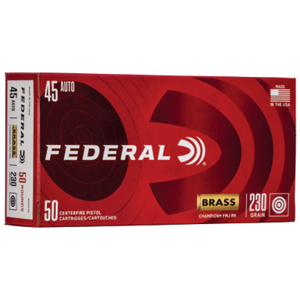 FED CHAMP 45ACP 230GR FMJ BRSS 50/1