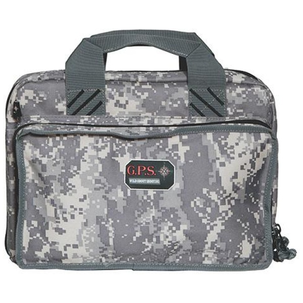 G-Outdoors Quad Pistol Range Bag with Magazine Storage & Dump Cups-Fall Camo
