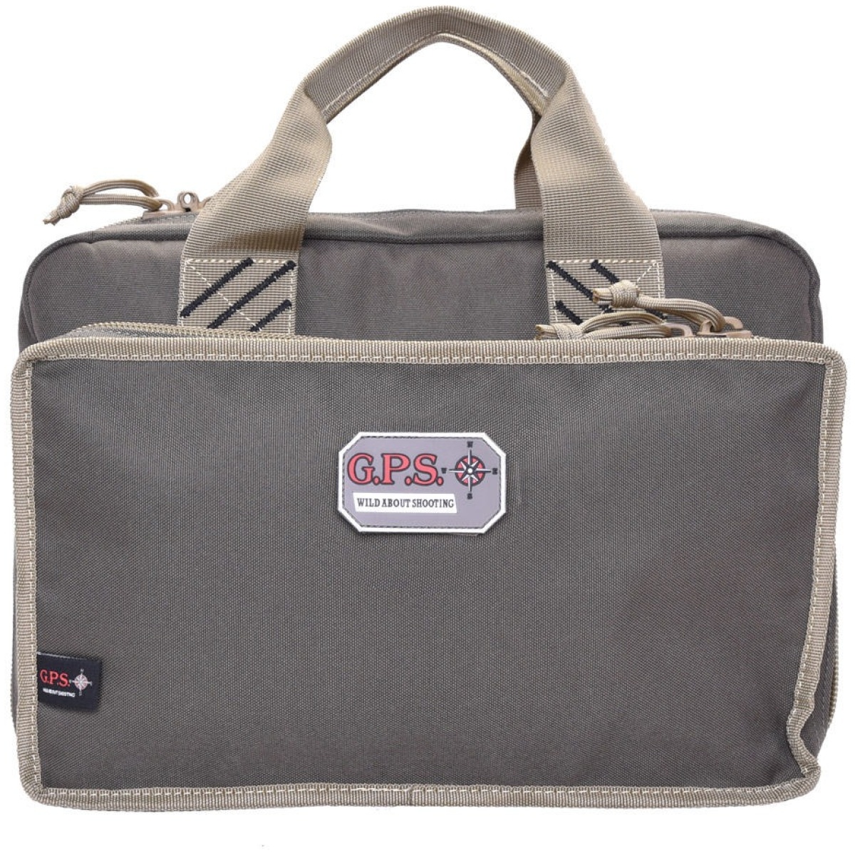 G-outdoors quad pistol range bag with mag storage and dump cups fde - image 1