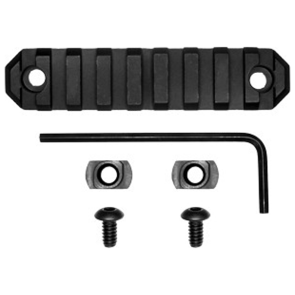 GROVTEC RAIL SECTION M-LOK - 3.8" 9 SLOT ALUMINUM BLACK