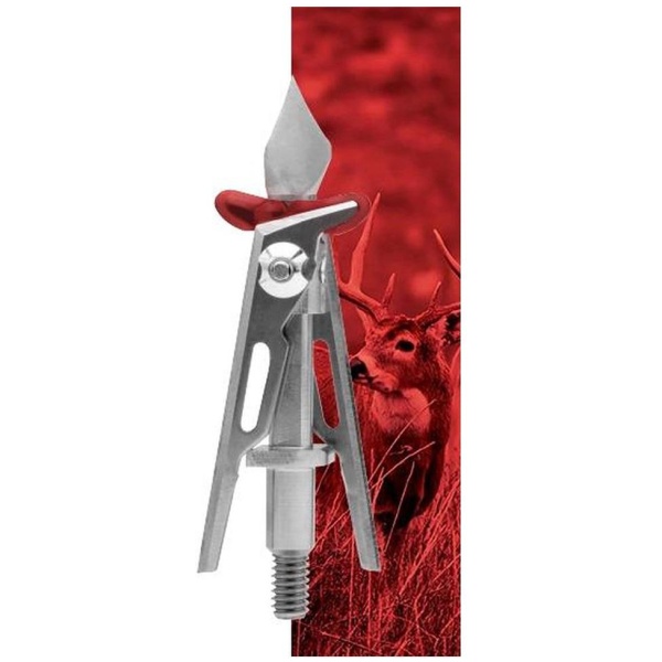 SIK 2-Blade Expandable SK2 Crossbow Broadhead 2-inch Offset Entry - Red/Silver