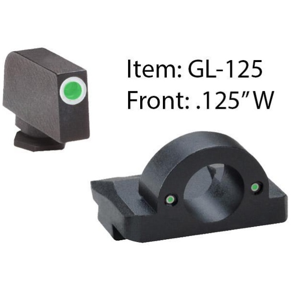 Ameriglo Ghost Ring Night Sight Set for Select Glocks / Front Tritium - Green / Front Outline - White / Rear Tritium - Green