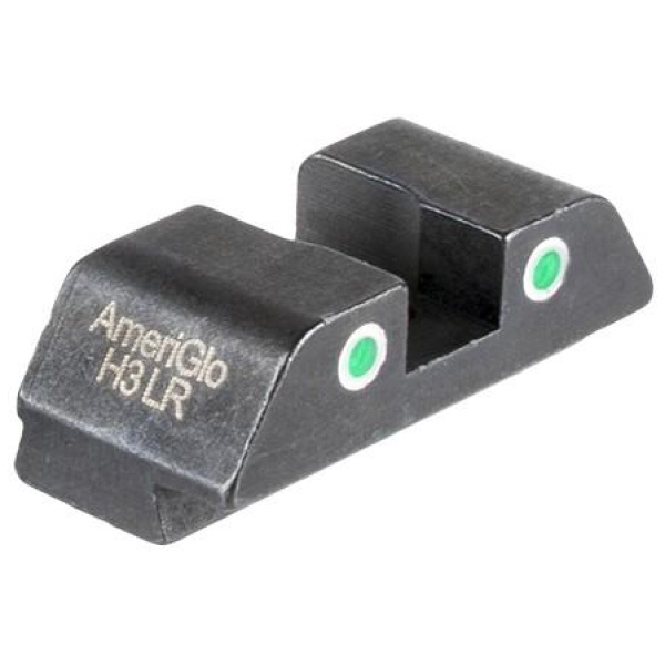 Ameriglo Tritium 2-Dot Rear Handgun Sight for Glock Green with White Front