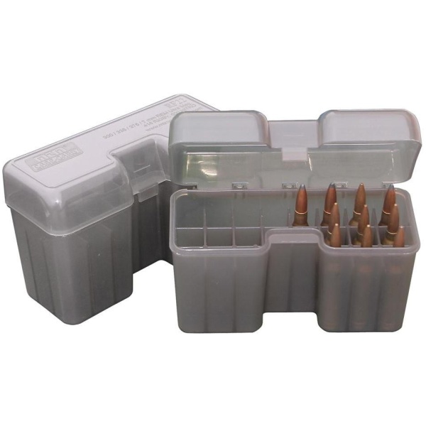 MTM Case-Guard RF-22 Series Flip Top Rifle Ammo Box Clear Smoke