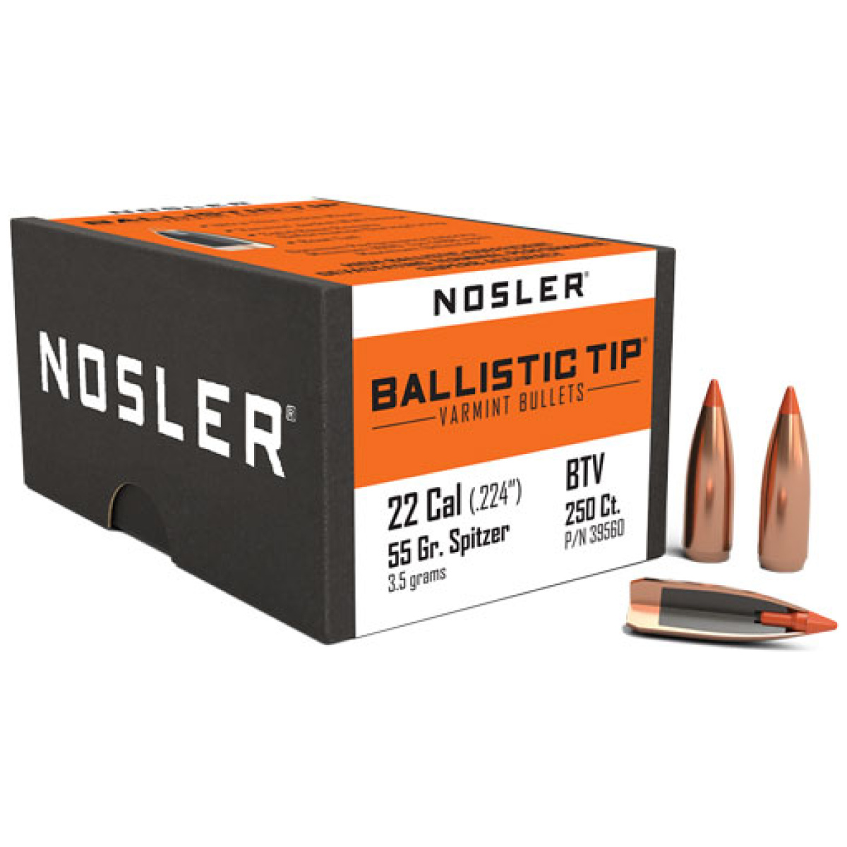 N39560_3. Jpg - nosler bullets 22 cal. 224 - 55gr ballistic tip 250ct - n39560 3