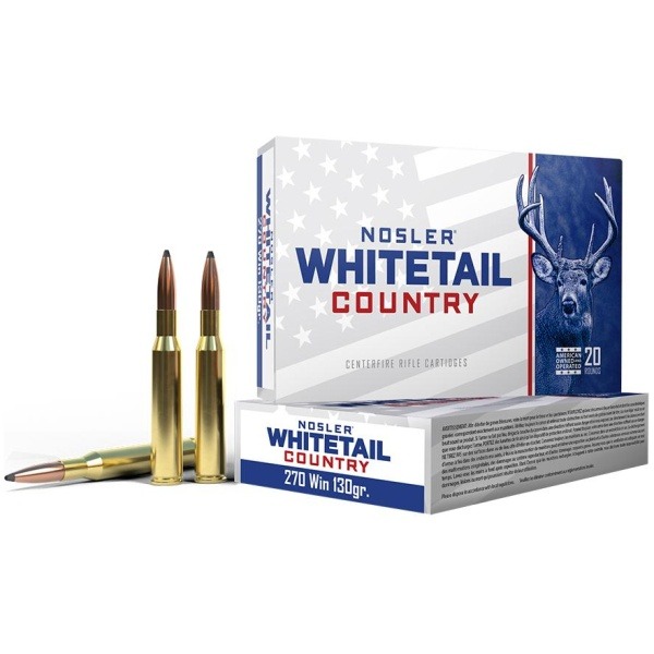 Nosler Whitetail Country Rifle Ammunition .270 Win 130gr SP 3060 fps 20/ct