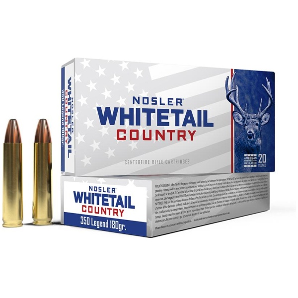 Nosler Whitetail Country Rifle Ammunition 350 Legend 180gr LFN 2100 fps 20/ct