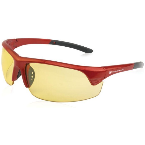 Smith & Wesson Corporal Shooting Glasses Half Frame Red with Amber Lens