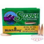 sierra bullets .25cal .257 - 100gr hp-bt match 100ct
