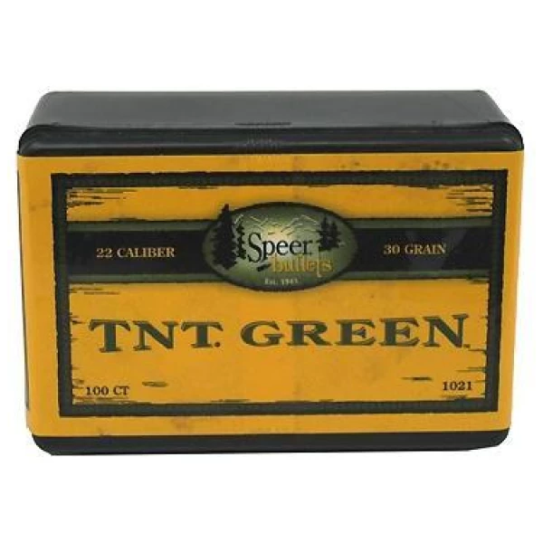 Speer TNT Green Rifle Bullets .22 cal Hornet .224" 30 gr TNT- grN 100/ct