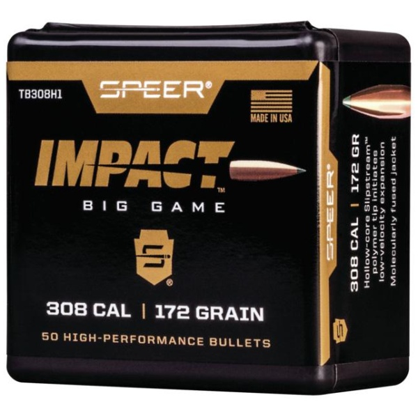 Speer Impact Big Game Rifle Bullets .308 Win 172gr TIPPED PLATED CB 50/ct