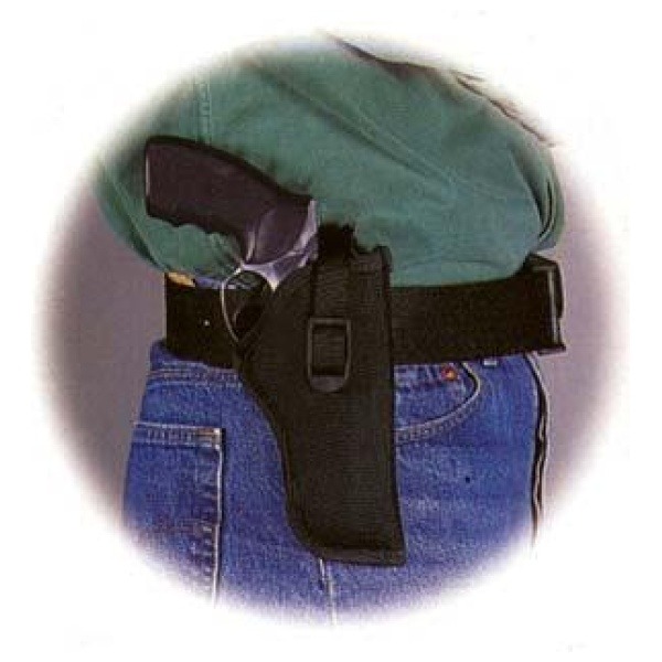 Uncle Mike's Sidekick Hip Holster for 5" - 6-1/2" Barrel medium and large double action revolvers in Black Right Hand