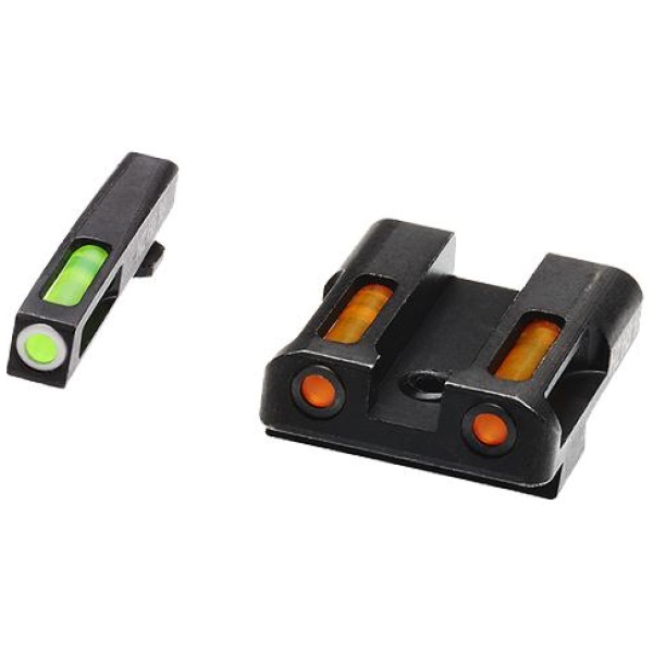 HIVIZ LiteWave H3 sight orange/Green Litepipes w/White front ring Glock models chambered in 45 ACP 45 Gap and 10mm